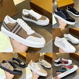 top quality Casual Shoes Designer Sneakers Men Canvas Shoess Check Shoe Vintage Striped Sneaker Women Trainers Espadrilles Leather