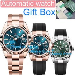 Top Luxury Men Sports SKY Dweller Sports 2813 Automatic Watch Men s Multifunctional GMT Stainless Steel Diving Waterproof Sapphire Watch Glow Luxury Gift Box