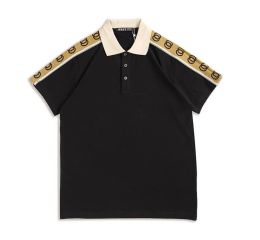 2023 Erkek Kadınlar Kahverengi Omuz Strap Panel Polo Gömlek Erkekler Yatak Tutuncu Marka Adamı Polos Üstleri%100 Pamuklu Erkek Gömlek Cep Tasarımı
