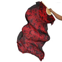 Stage Wear 9 Colors Women Dancewear Performance Prop Silk 1 Pair Dancing Fans Dance Accessory Tie Dye 180cm Belly Fan Veils