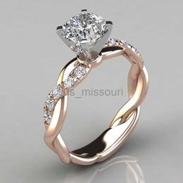 Band Rings Exquisite Classic Bride Wedding Engagement Ring Princess Square Rings for Women Glamour Party Valentine's Day Gift Jewellery J230531