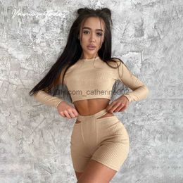 Women's Tracksuits Bodycon Woman Outfits Long Sleeve Suits for Women Two Pieces Sets Stretchy High Waist Women's Tracksuit Casual Crop Top Women T230531