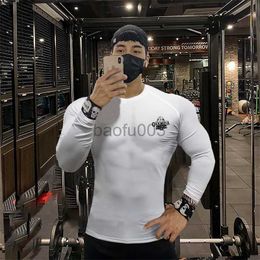 Men's T-Shirts New Running Fitness Shirt Men Bodybuilding Sport T-shirt Long Sleeve compression t Shirt Gym Breathable Quick Dry Tight T-shirt J230531