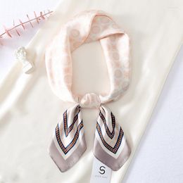 Scarves Small Fresh And Pure Colour Summer Satin Silk Imitation Korean Version Sweet Temperament Decorative Square Scarf Casual Versatile