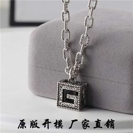 20% off 2023 New designer jewelry bracelet necklace ring Antique personalized square hollow pattern Pendant woven chain trendy men's women's couple