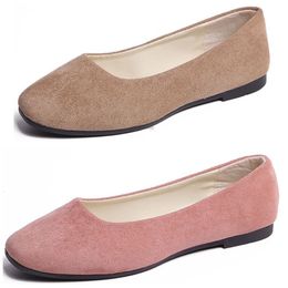 Fashionable candy Coloured flat bottomed work shoes khaki comfortable suede cloth faced women's shoes, student shoes