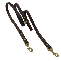 Leashes Two Large Dog Leash Real Leather Double Leashes P chain Collar Multifunctional Long Short big Dog Walking Training Lead