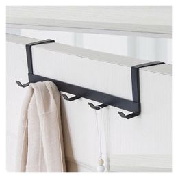 Robe Hooks Practical Iron Door Hook Living Room Wall Hanger Durable Kitchen 5 Bearing Black White Clothes Hat Coat Rack Dbc Drop Del Dhnd9