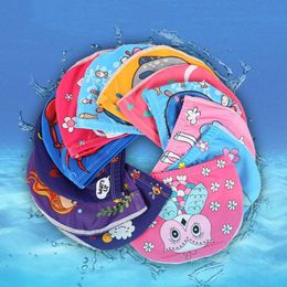 Swimming caps Children's PU waterproof cartoon ear protection for boys and girls cute swimming pool bathing cap P230531