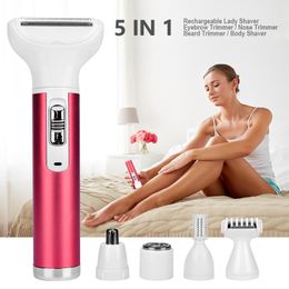 Epilator Electric Hair Remover Rechargeable Lady Shaver Nose Hair Trimmer Eyebrow Shaper Leg Armpit Bikini Trimmer Women Epilator