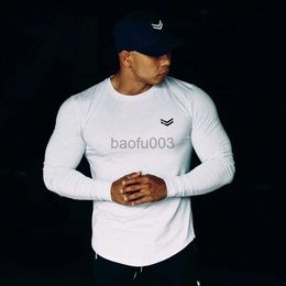 Men's T-Shirts Autumn New Long sleeve T-shirt Men Running Sport Cotton Skinny Shirts Gym Fitness Training t shirt Male Tee Tops Brand Clothing J230531