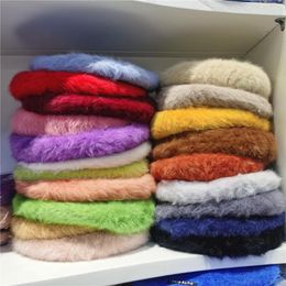 Berets VISROVER Solid Fur Winter Beret Female Autumn Cap Long Hair Bright Warm Hat Top Quality Women Boina Wholesale