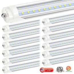 Stock In US 72W 8ft t8 led tubes single pin FA8 8 feet leds light tube Double Rows LED Fluorescent AC 85-265V clear cover t10 t12 replacements ballast remove direct wire