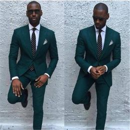 Men's Suits Green Men For Wedding 2 Pieces(Jacket Pant Tie) Fashion Black Shawl Lapel Slim Fit Terno Masculino Groom Blazer