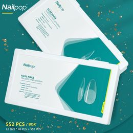 Kits Nailpop 552pcs Ultrathin and Traceless Fake Nails Set Press on Coffin Acrylic Full Cover False Nails Tips Medium Length