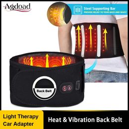 Massager AGDOAD Far Infrared Heat Therapy Lumbar Support Belt for Lower Back Lumbar Disc Herniation Pain Relief Vibration Waist Massager