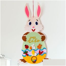 Украшение вечеринки Творческое пасхальное кролик DIY подвесной яйцо домашнее орнамент аксессуары