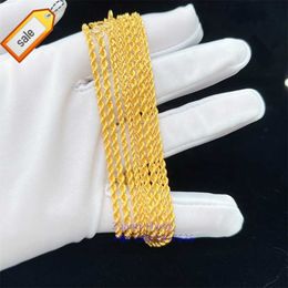 AU750 18 Karat Pure Gold Rope Chain Necklace Jewellery Wholesale Real Gold 18K Yellow Solid Gold Link Chain