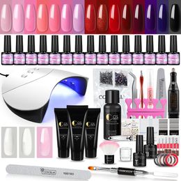 Kits COSCELIA Extension Gel Nail Polish Set Manicure Set With Nail Drill Machine For Quick Extension Base Top Coat Nails Accessories