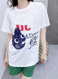 23ss womens designer clothing tee Womens T-Shirt Round neck Pure cotton Cat alphabet logo print short sleeve T-shirt High quality womens clothes