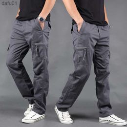 Men's Pants Cotton Casual Trousers Cargo Pants Overalls Multiple Pockets Mens Casual Pants Men Trouser Cargo Pants Men Plus Size S-4XL L230520