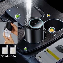 Car Aroma Diffuser with 60ml Fragrance Oil Perfume Dual Ports Smart Air Freshener for Car App Control Baseus Car Air Fresheners L230523