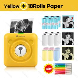 Printers Peripage Mini Portable Photo Bluetooth Printer Gift Thermal Label Printer Soft Protection Case Free APP Sticker Web Note Machine