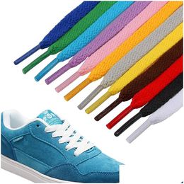 Other Household Sundries Polyester Precision Weaving Shoelaces 8Mm Width Single Layer 50Cm/80Cm/100Cm/120Cm Sports Casual Shoestring Dhfbw