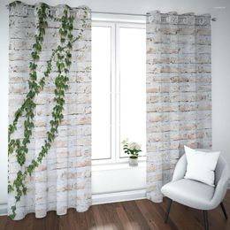 Curtain Custom Wall Painting Blackout Window Curtains For Living Room Bedroom Decor Brick Kitchen Cortinas