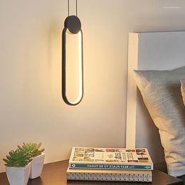 Pendant Lamps Modern Nordic LED Lights Bedside Minimalist Chandelier Lighting For Bedroom Study Room Hanging 120V 220V 230V Lamp