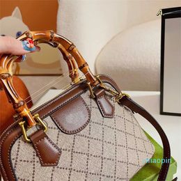 2023-Designer bags Fashion Diana soft leather Bamboo handbag Women clutch purse shoulder bag wallet