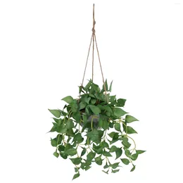 Decorative Flowers Silk Hanging Basket Faux Plants Indoor Outdoor Pots Fake Artificial Outdoors House