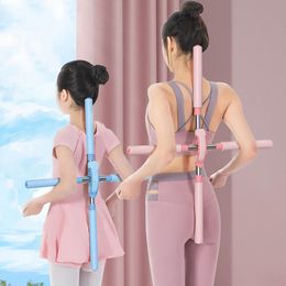 Relaxation Yoga Hunchback Corrector Adjustable Stainless Steel Body Stick Cross Open Back Standing Training Stick Gym Home Sports Equipment