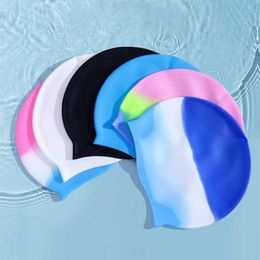 caps Silicone Women's large-sized swimming Waterproof long hair protection Diving surfing cap Swimming pool accessories P230531