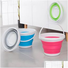 Buckets New Arrival Sile Folding Bucket Large Capicity Save Space Washabe Fishing Cam Car Foldable Kitchen Items Vt0245 Drop Deliver Dhatp