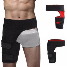 Belts Black Fitness Leggings Groin Belt Antimuscle Strain Hip Brace Support Compression Wrap Sports Thigh Hamstring Protective Gear