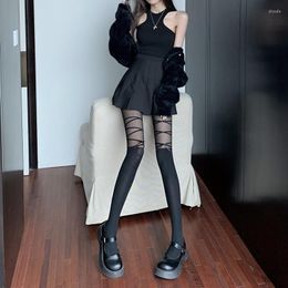 Women Socks JK Over Knees Striped Patchwork Thigh High Stockings Lolita Tights Pantyhose Sweet Girls Bandage Bow Nylon Japanese Style