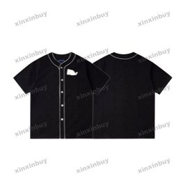 xinxinbuy Men designer Tee t shirt 23ss Letter jacquard fabric short sleeve cotton women white black XS-2XL