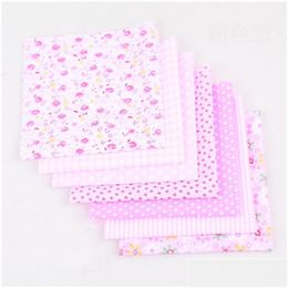 Fabric And Sewing 25X25 Cm Square Cotton Cloth Small Floral Plain Weave Printed Diy Handmadework Needlework Home Decoration Vt1481 D Dhqor