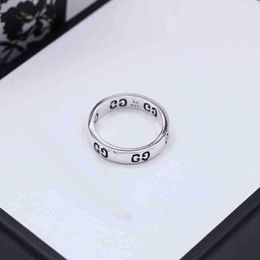 2023 New designer jewelry bracelet necklace ring 925 tide spring couple versatile smooth face old creative personality hip hop