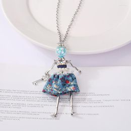 Pendant Necklaces YLWHJJ 2023 Women Doll Maxi Long Necklace & Handmade Multicolor Dress Girls Lovely Fashion Party Jewellery Collier Femme