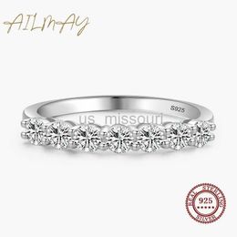 Band Rings Ailmay 100 925 Sterling Silver Stackable Round Dazzling Cubic Zirconia Rings for Women Wedding Engagement Jewelry Gift J230531