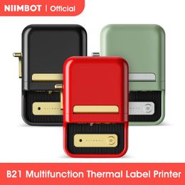 Printers Niimbot B21 Portable Multifunctional Label Printer Wireless Bluetooth Label Maker With Selfadhesive Label for Business Barcode