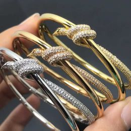 Designer Brand TFF V gold high-end knot bracelet 925 silver 18K rose Gu Ailing same style IOAC
