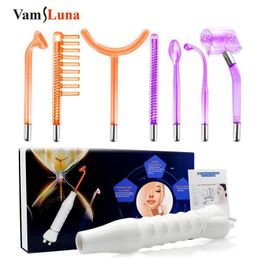 Machine Portable Handheld 7 in 1 High Frequency Facial Skin Care Therapy Hine Hine 7pcs Neon & Argon Wands Acne/wrinkles Treatment