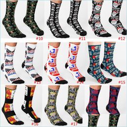 Other Event Party Supplies Lets Go Brandon Trump Socks 2024 American Election Funny Sock Men And Women Cotton Stockings 30Cm Drop Dh0Jz