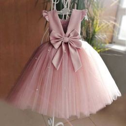 Girl's Dresses Children Birthday Princess Clothing Girls Dress Autumn Winter Christmas Bow Mesh Party Wedding Dresses For Kids Girl Clothes AA230531