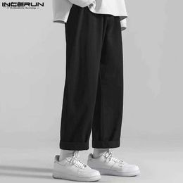 Men's Pants INCERUN 2023 Korean Style Men's Casual Simple Pantalons Fashion Solid All-match Trousers Loose Comfortable Male Long Pants S-5XL L230520