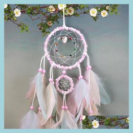 Arts And Crafts Colorf Handmade Dream Catcher Feathers Car Home Wall Hanging Decoration Ornament Gift Wind Chime Craft Decor Supplie Dhoel