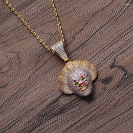 Pendant Necklaces Hip Hop Jewellery Iced Out Bling Classic Clown Necklace Gold Colour Tennis Chain Halloween Horror For Men Women